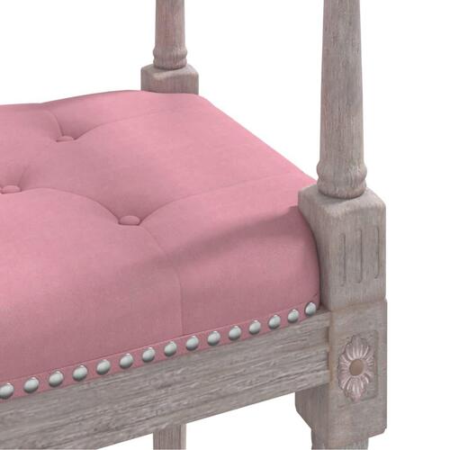 Bænk 110x40x70 cm velour lyserød