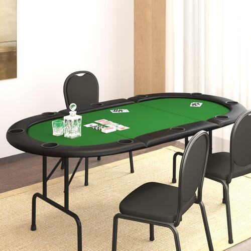Foldbart pokerbord 10 pers. 207x106x76 cm grøn