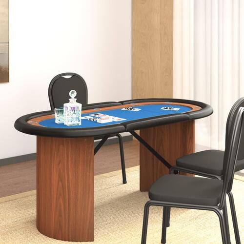 Pokerbord 10 pers. 160x80x75 cm blå