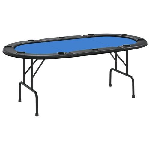 Foldbart pokerbordplade 10 pers. 207x106x76 cm blå