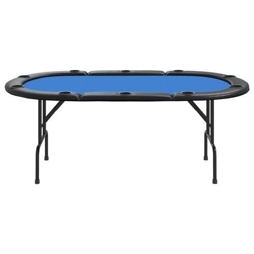 Foldbart pokerbordplade 10 pers. 207x106x76 cm blå