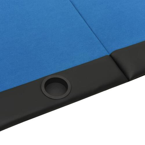 Foldbart pokerbordplade 10 pers. 207x106x76 cm blå