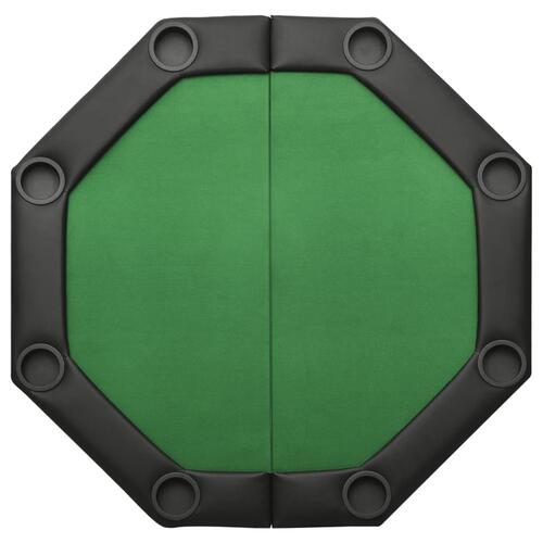 Foldbart pokerbordplade 8 pers. 108x108x75 cm grøn