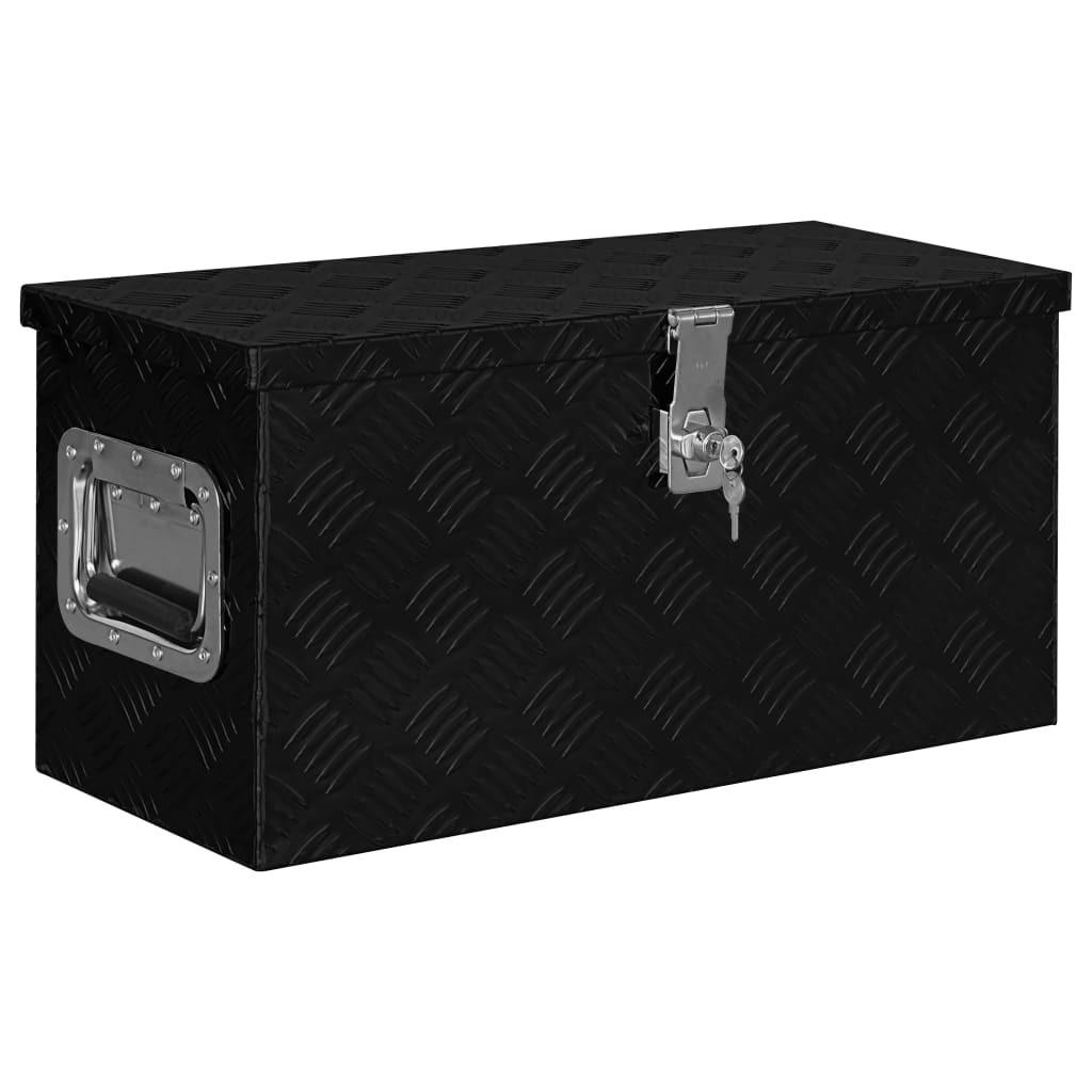 Aluminiumskasse 61,5x26,5x30 cm sort