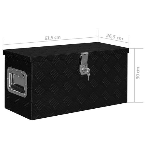 Aluminiumskasse 61,5x26,5x30 cm sort