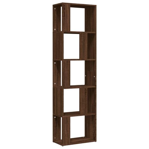 Bogreol 45x24x160 cm konstrueret træ brun egetræ
