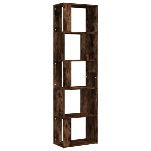 Bogreol 45x24x160 cm konstrueret træ røget egetræ
