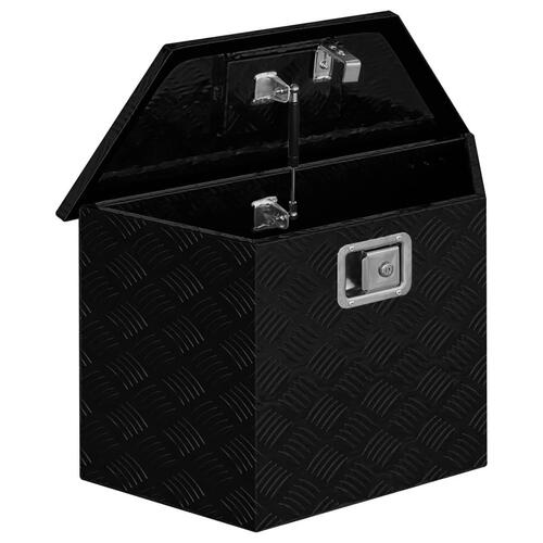 Aluminiumskasse 70x24x42 cm trapezformet sort