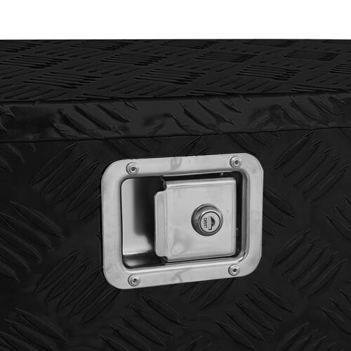 Aluminiumskasse 70x24x42 cm trapezformet sort