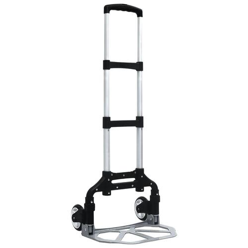 Foldbar transportvogn 70 kg aluminium sølvfarvet