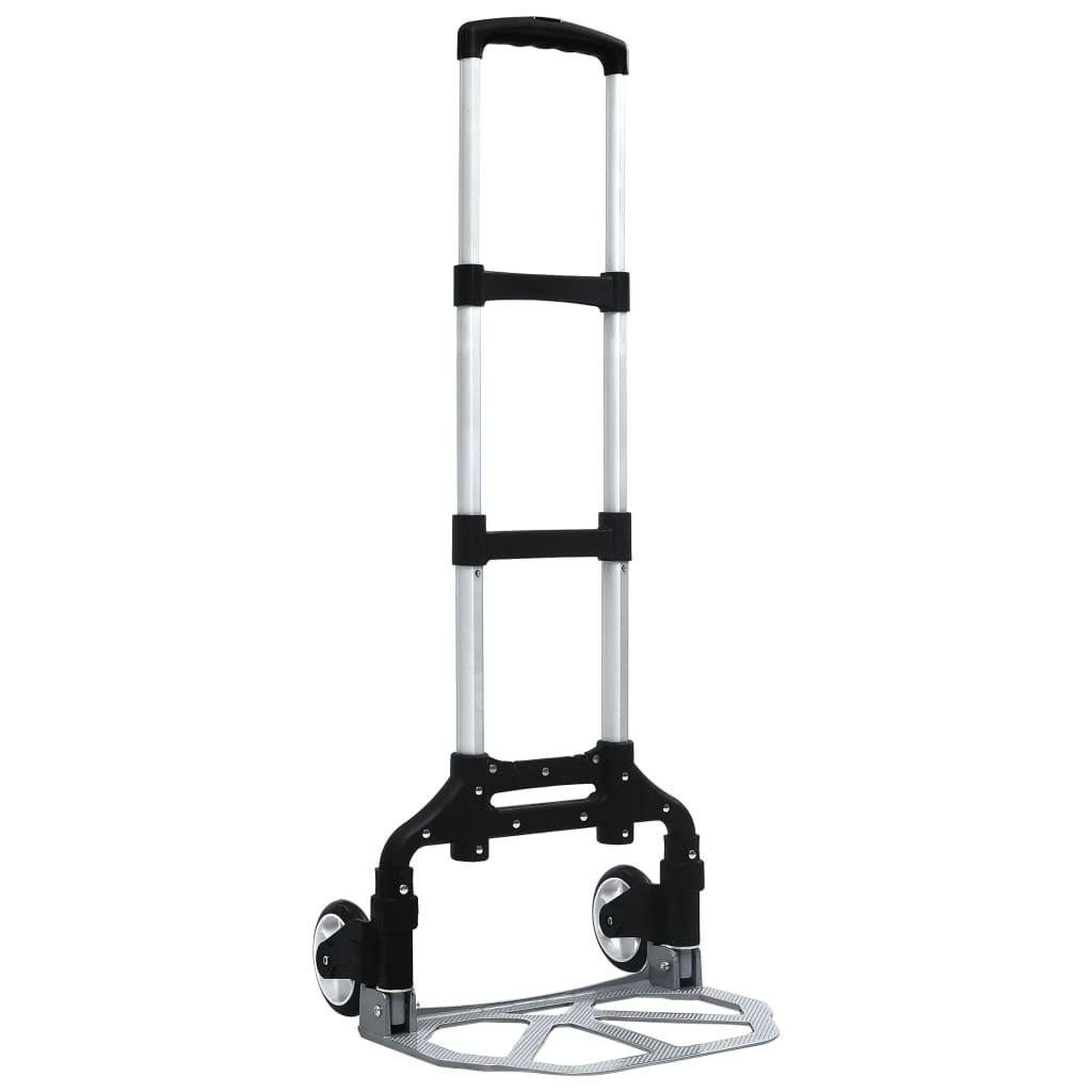 Foldbar transportvogn 70 kg aluminium sølvfarvet