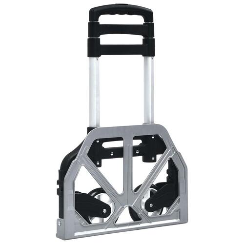 Foldbar transportvogn 70 kg aluminium sølvfarvet