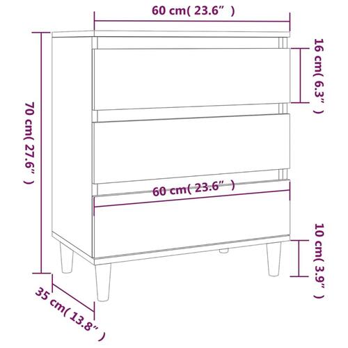 Skænk 60x35x70 cm konstrueret træ hvid
