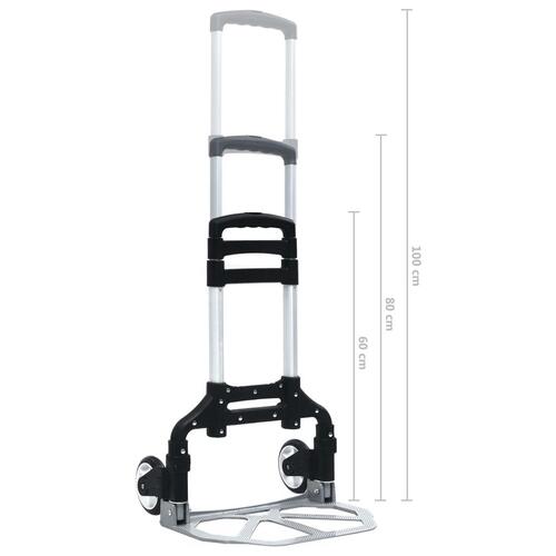 Foldbar transportvogn 70 kg aluminium sølvfarvet