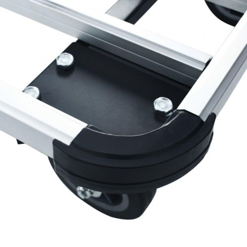 Foldbar transportvogn i aluminium - 150 kg, sølv/sort