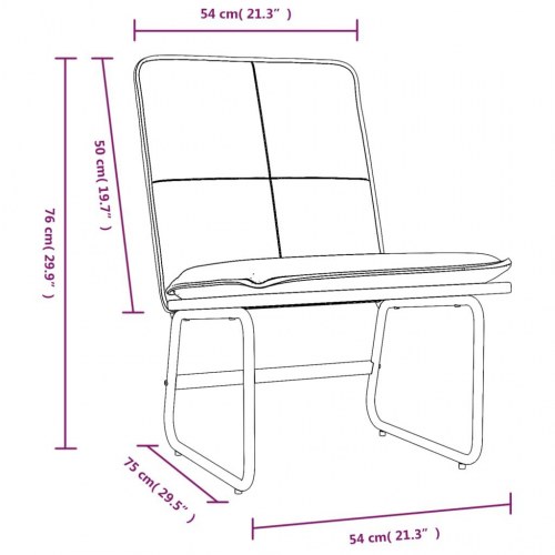 Loungestol 54x75x76 cm kunstlæder sort