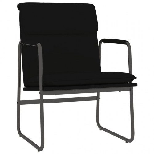 Loungestol i kunstlæder - sort, 55 × 64 × 80 cm