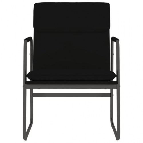 Loungestol i kunstlæder - sort, 55 × 64 × 80 cm