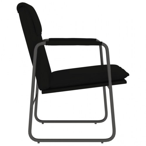 Loungestol i kunstlæder - sort, 55 × 64 × 80 cm