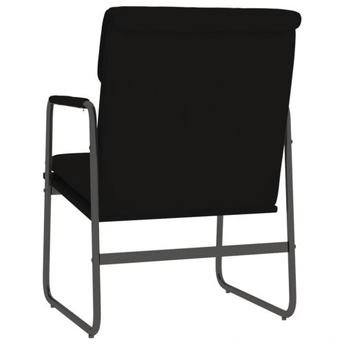 Loungestol i kunstlæder - sort, 55 × 64 × 80 cm