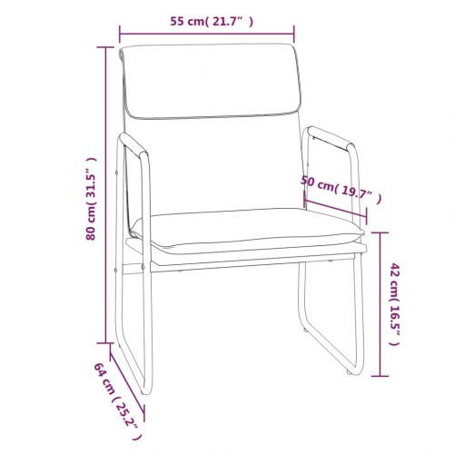 Loungestol i kunstlæder - sort, 55 × 64 × 80 cm