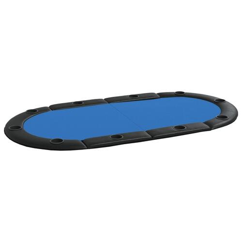 Foldbart pokerbordplade 10 pers. 208x106x3 cm blå