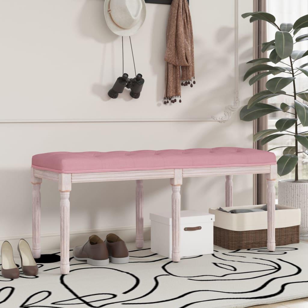 Bænk 110x40x49 cm velour lyserød