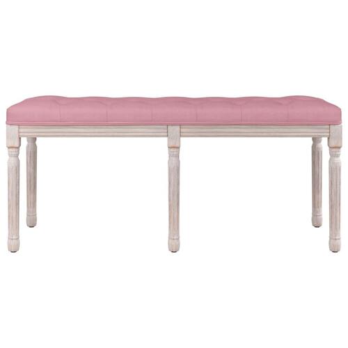 Bænk 110x40x49 cm velour lyserød