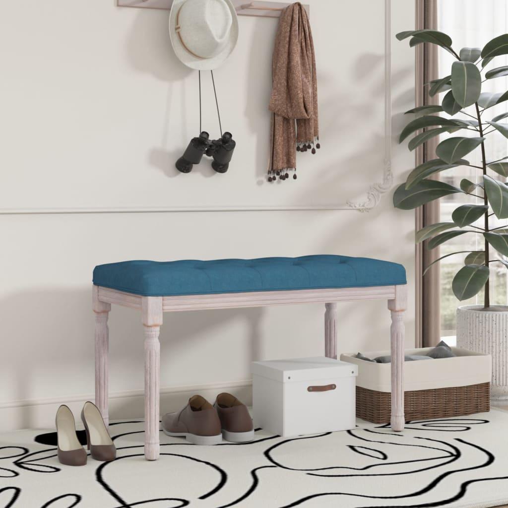 Bænk 80x40x49 cm velour blå
