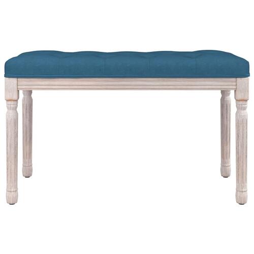 Bænk 80x40x49 cm velour blå