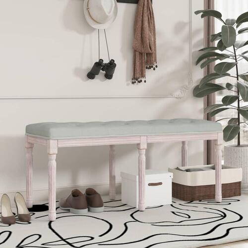 Bænk 110x40x49 cm velour lysegrå