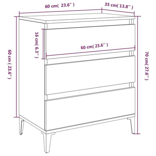 Skænk 60x35x70 cm konstrueret træ betongrå