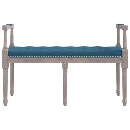 Bænk 110x40x70 cm velour blå