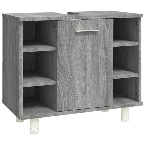 Badeværelsesskab 60x32x53,5 cm konstrueret træ grå sonoma-eg