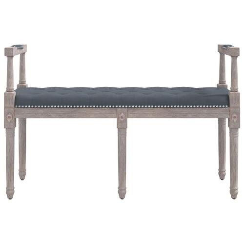 Bænk 110x40x70 cm velour mørkegrå