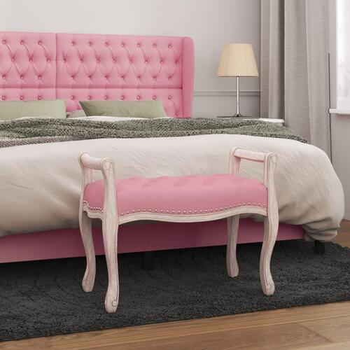 Bænk 80x45x60 cm velour Lyserød