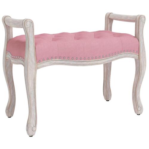Bænk 80x45x60 cm velour Lyserød