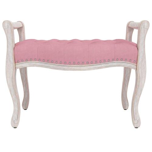 Bænk 80x45x60 cm velour Lyserød