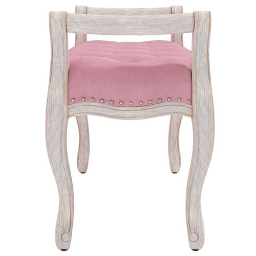 Bænk 80x45x60 cm velour Lyserød