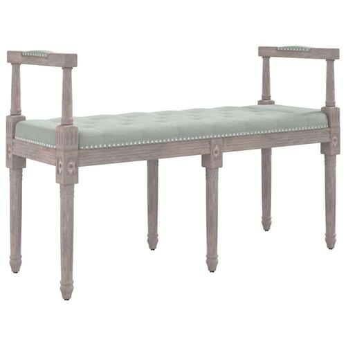 Bænk 110x40x70 cm velour lysegrå