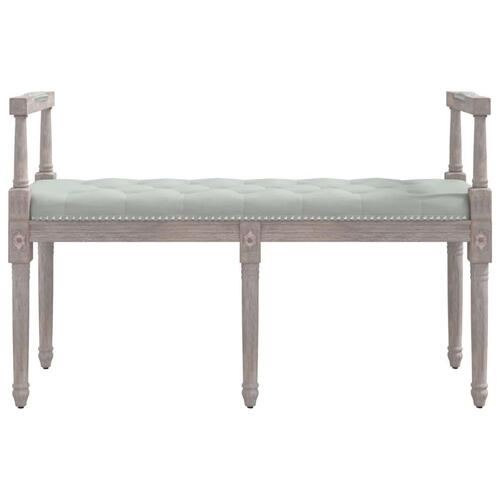 Bænk 110x40x70 cm velour lysegrå