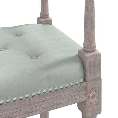 Bænk 110x40x70 cm velour lysegrå