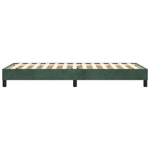 Boxspring sengeramme i fløjl - mørkegrøn 90 x 190 cm