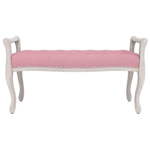 Bænk 110x45x60 cm velour lyserød