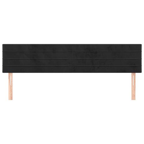 Sengegavle 2 stk. 90x5x78/88 cm fløjl sort
