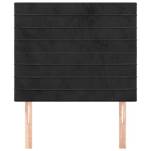 Sengegavle 2 stk. 90x5x78/88 cm fløjl sort