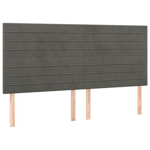 Sengegavle 4 stk. 90x5x78/88 cm fløjl mørkegrå