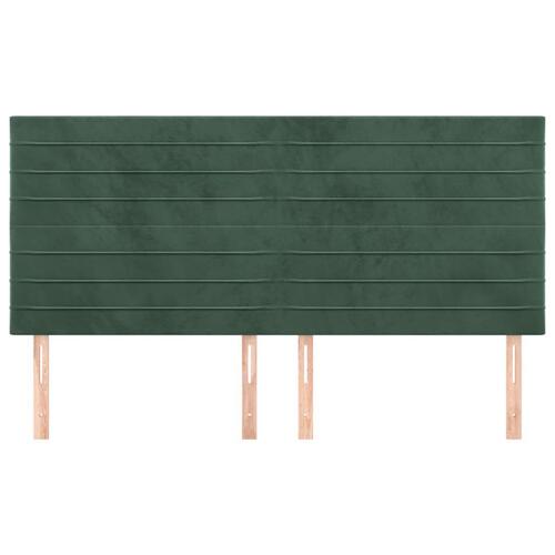 Sengegavle 4 stk. 90x5x78/88 cm fløjl mørkegrøn