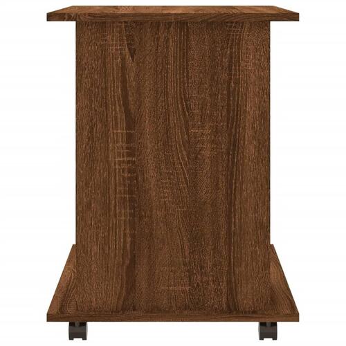Skab med hjul 60x45x60 cm konstrueret træ brun egetræsfarve