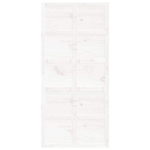 Skydedør 100x1,8x214 cm massivt fyrretræ hvid
